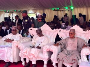 NSA Nuhu Ribadu and Kaduna State Governor, Una Sani during the commission ceremony in Kaduna