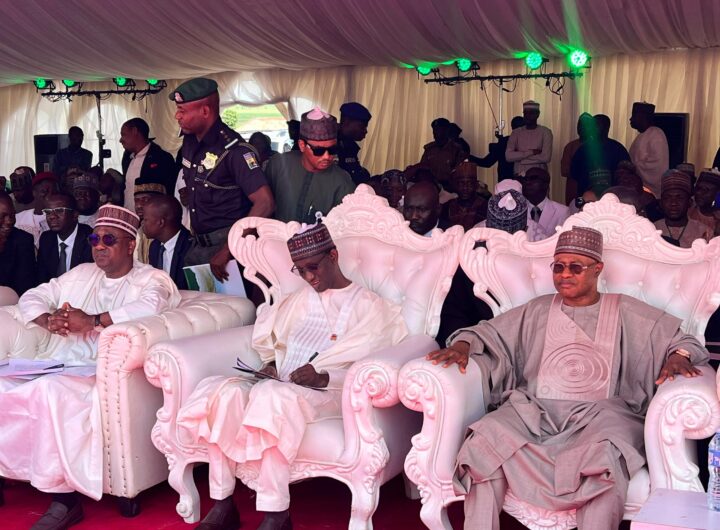 NSA Nuhu Ribadu and Kaduna State Governor, Una Sani during the commission ceremony in Kaduna
