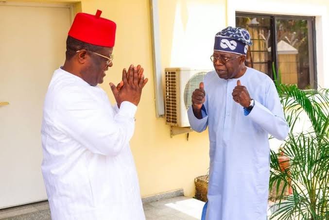 Minister of Works, David Umahi and President Bola Tinubu