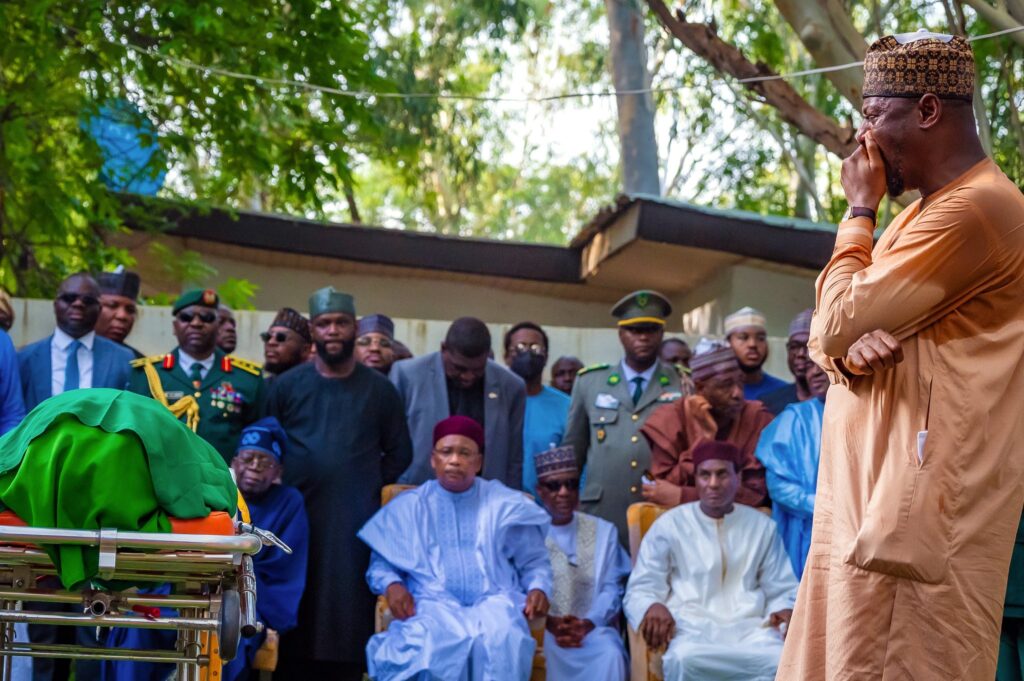 Katsina Governor Dikko Radda Fights Back Tears At Buhari’s Funeral