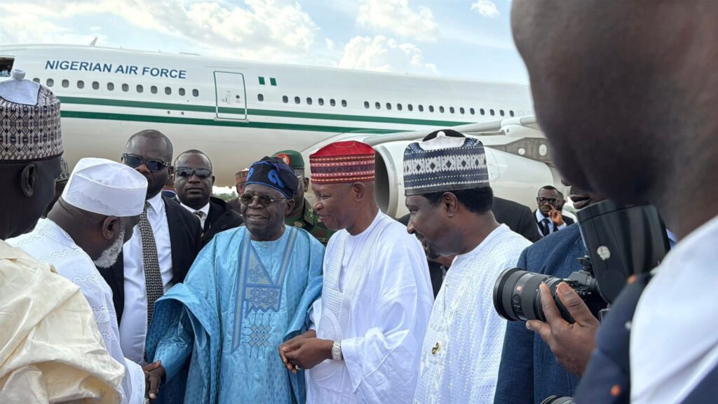 President Bola Tinubu is in Kano State for a condolence visit to the family of late Aminu Dantata