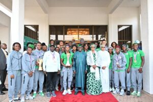 Tinubu, Nigerian First Lady at grand reception for Super Falcons in Abuja