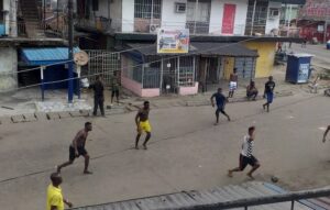 Lagos youths turn roads into football pitches amidst LG polls