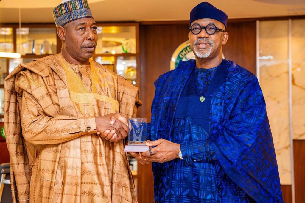 Borno State Governor, Babagana Zulum and Ogun State Governor, Dapo Abiodun during a condolence visit