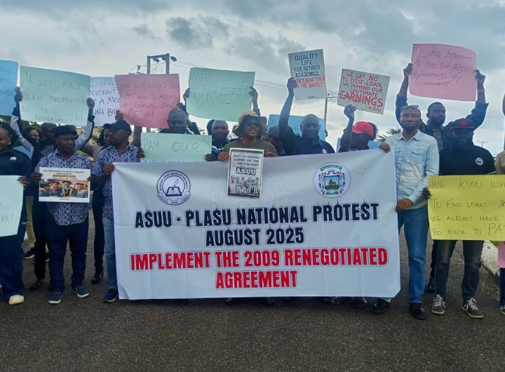 Protest organized by the Plateau State University (PLASU) branch of ASUU in Bokkos