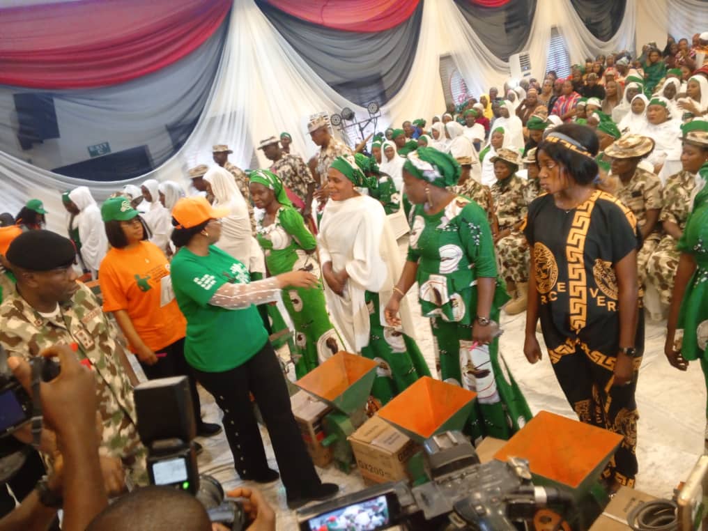 Wife of CDS distributes N200,000 cash, grinding machines to fallen heroes' widows