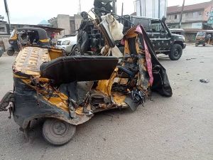 Cars rams into tricycle in anambra