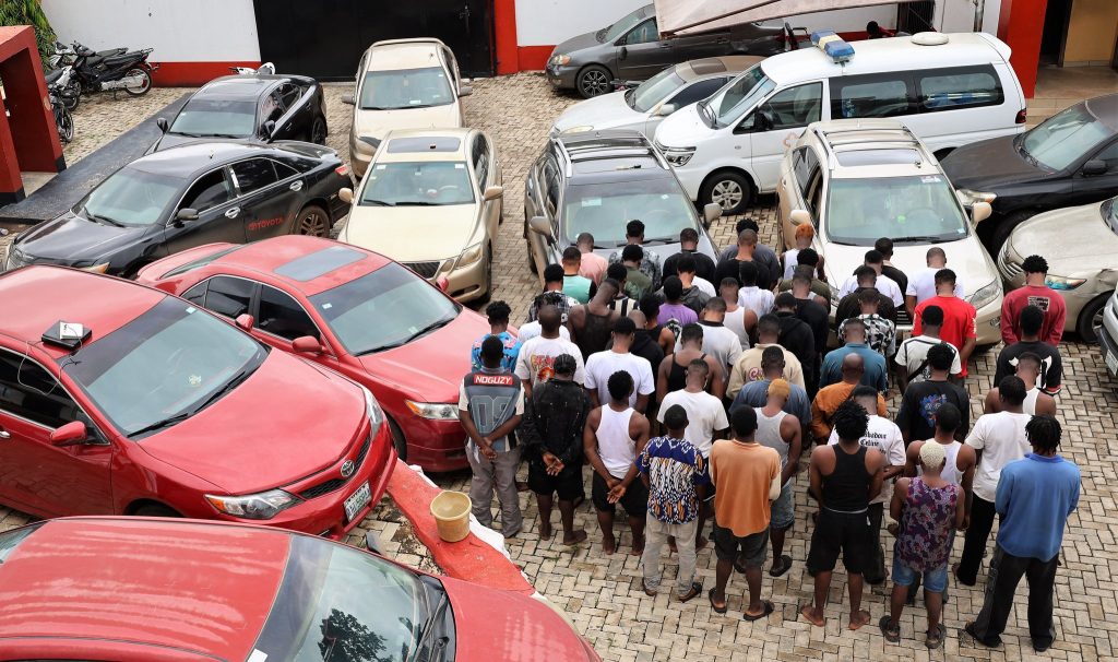 EFCC arrests 55 suspected Internet fraudsters, recovers 6 exotic cars, 2 pistols in Ogun