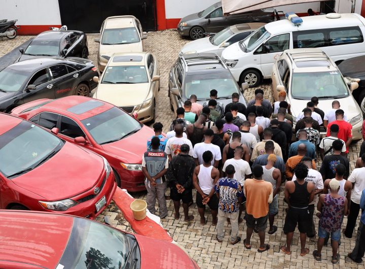 EFCC arrests 55 suspected Internet fraudsters, recovers 6 exotic cars, 2 pistols in Ogun