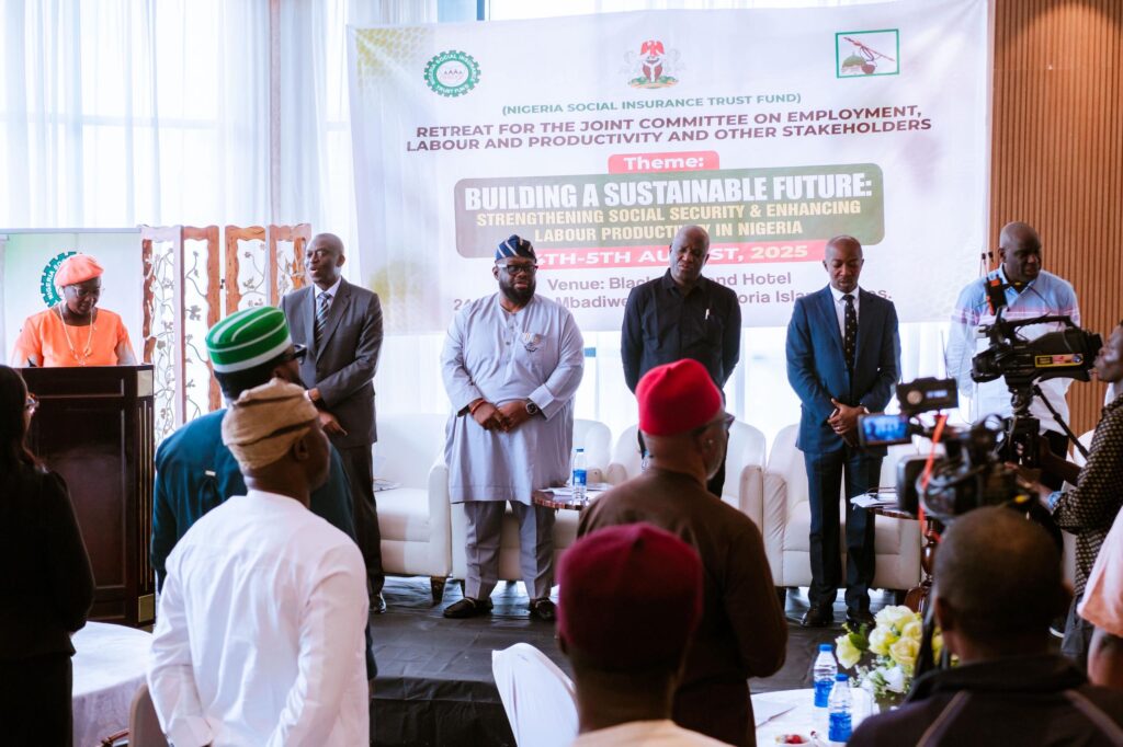 A cross section of participants during the two-day strategic retreat for the Senate and House of Representatives Committees on Labour, Employment, and Productivity, organized by the NSITF.