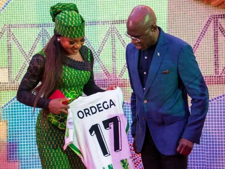 Francesca Ordega and Benue Governor Hyacinth Alia