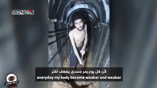 Israelis hostage captured by Hamas digging his grave in Gaza