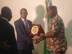 Group Captain K.O. Nwachukwu, Commandant of the 105 Composite Group, NAF Air Force Base, Maiduguri, warmly received Major General Abubakar Adamu (rtd), North East Zonal Director of NCCSALW
