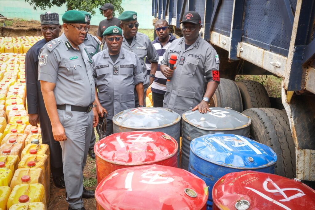 Smuggled petrol intercepted by Customs operatives in Adamawa
