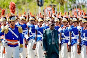 Official reception for President Tinubu at the Planalto Palace in Brasília, Monday, August 25, 2025. Brazil’s President Luiz Inácio Lula da Silva welcomed President Bola Tinubu with full military honours