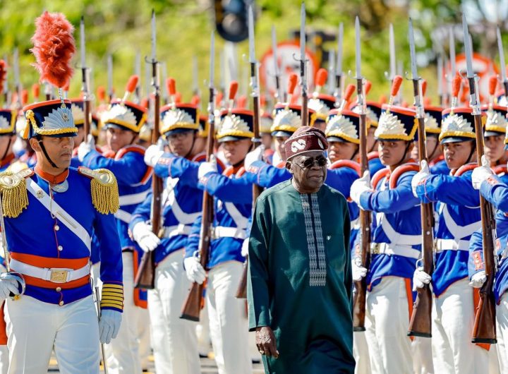 Official reception for President Tinubu at the Planalto Palace in Brasília, Monday, August 25, 2025. Brazil’s President Luiz Inácio Lula da Silva welcomed President Bola Tinubu with full military honours