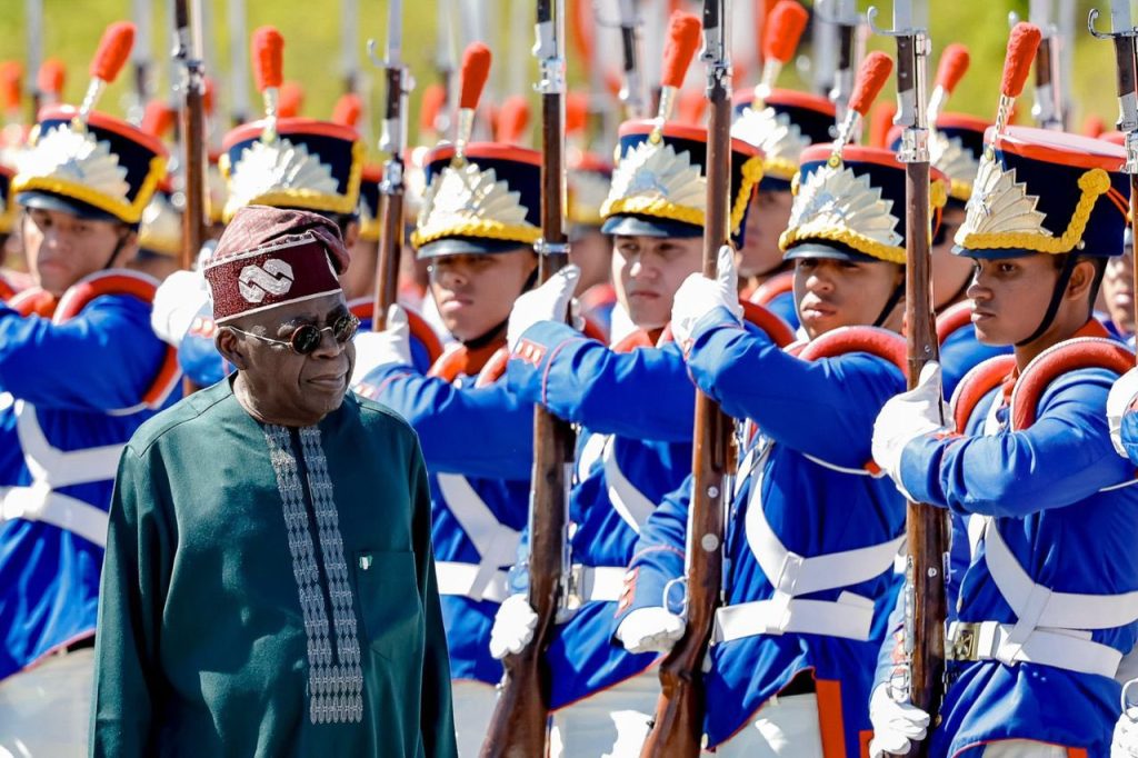 Tinubu honored with military salute in Brazil, signals stronger Nigeria-Brazil tie (+Photos) 2 Official reception for President Tinubu at the Planalto Palace in Brasília, Monday, August 25, 2025. Brazil’s President Luiz Inácio Lula da Silva welcomed President Bola Tinubu with full military honours