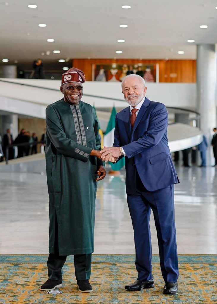 Nigerian President Bola Tinubu officially meets President Lula in Brasilia