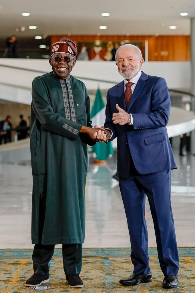 Nigerian President Bola Tinubu officially meets President Lula in Brasilia