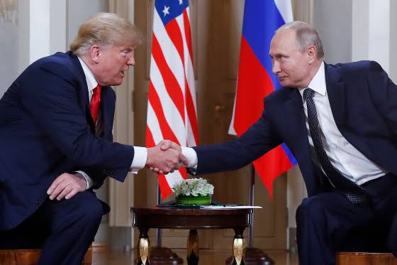 US president, Donald Trump meets Russia President, Vladimir Putin