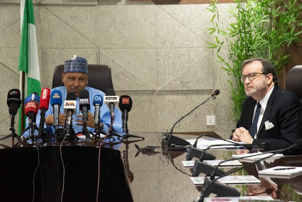 U.A Ambassador to Nigeria, Richard mills on Friday paid a courtesy visit to Nigeria's Minister of Information, Mohammed Idris