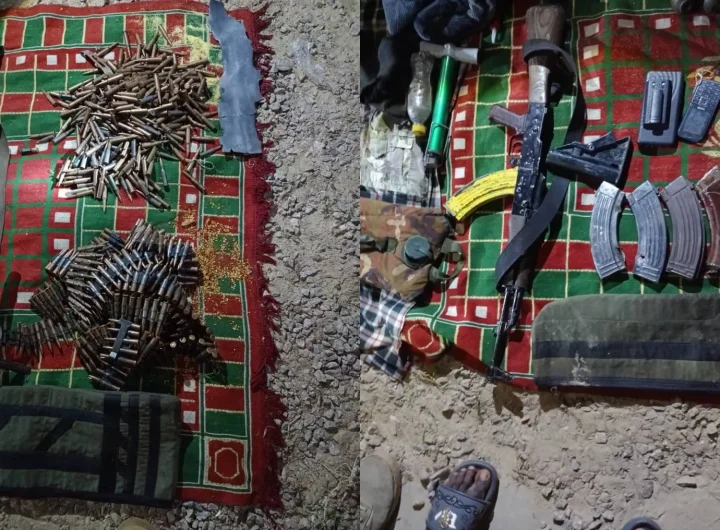 Arms and ammunition recovered from neutralized Boko Haram terrorists in Damasak, Borno State