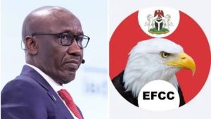 Former NNPC Limited Group CEO, Mele Kyari and EFCC logo