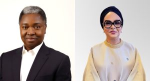New Chief Corporate Communications Officer, Mr Andy Odeh, and new Chief Relations Officer, NNPC Ltd, Mrs Morenike Adewunmi