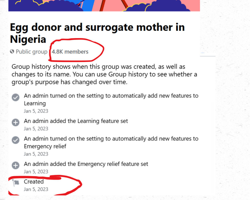 How Facebook, misinformation, legal loopholes throw Nigerian women into surrogacy ditch 5 Picture 5 An image showing the number of members in the group as of May 5 2025