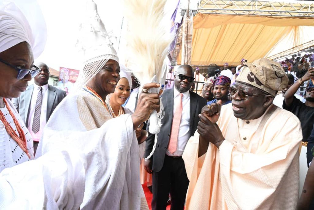 President Tinubu at the coronation of Oba Rashidi Ladoja as the 44th Olubadan of Ibadanland. PHOTO Credit: State House