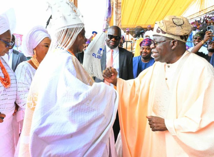President Tinubu at the coronation of Oba Rashidi Ladoja as the 44th Olubadan of Ibadanland. PHOTO Credit: State House