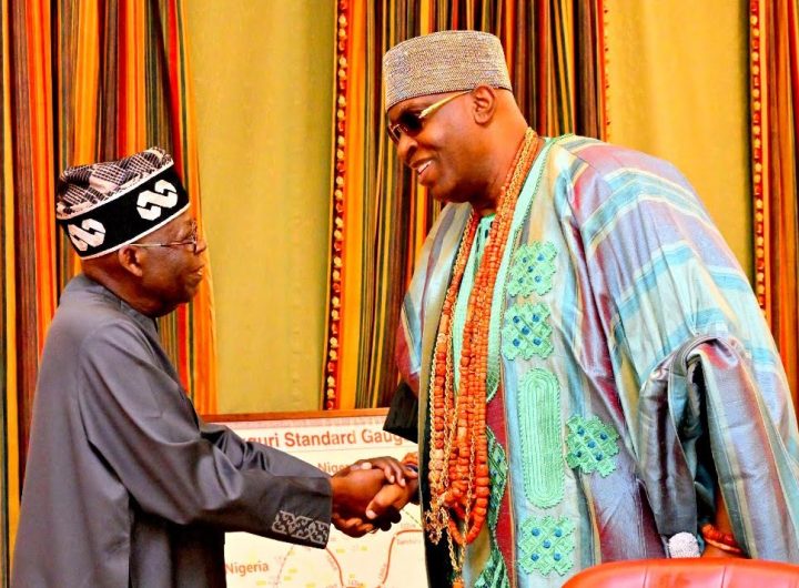 President Bola Tinubu and His Imperial Majesty, Oba Ghandi Afolabi Oladunni Olaoye, Orumogege III, the Soun of Ogbomosoland