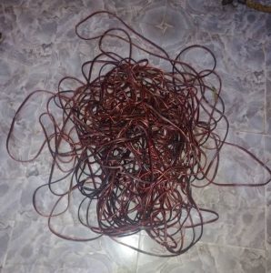 several rolls of detonating cord wires for making IEDs
