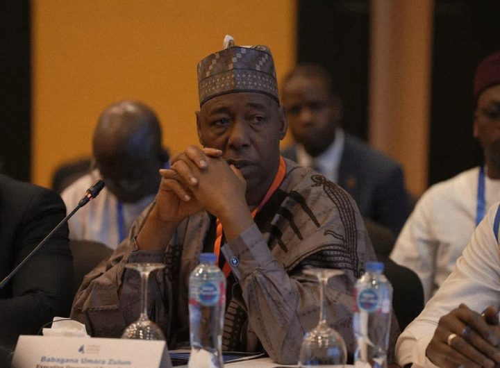 Borno State Governor, Prof. Babagana Zulum during a roundtable discussion of the 5th Aswan Forum for Sustainable Peace and Development held in Aswan, Egypt.