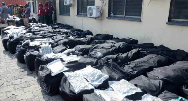 Illicit drugs intercepted by Nigeria Customs Service Tin Can Command
