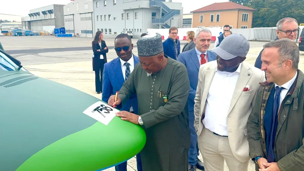 Nigerian Defence Minister inspects NAF jets, helicopters in Italian factory tour