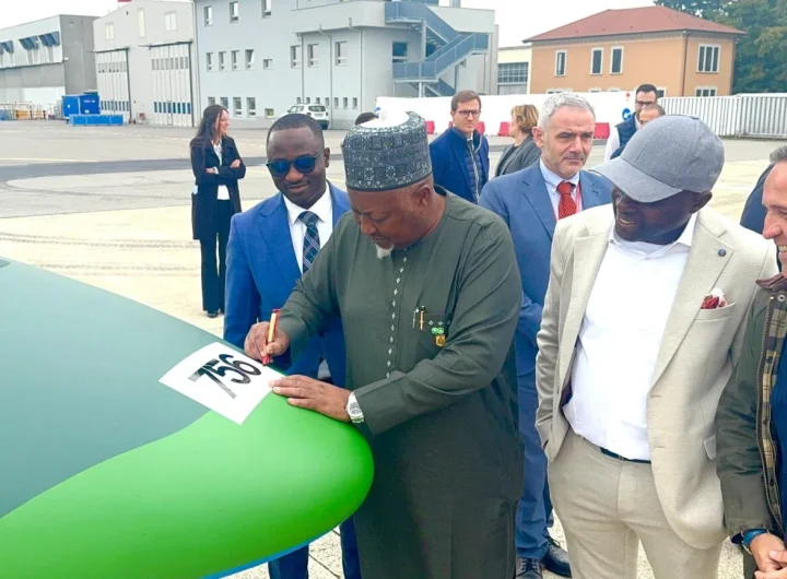 Nigerian Defence Minister inspects NAF jets, helicopters in Italian factory tour