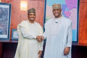 L-R: Kaduna State Governor, Uba Sani and former Aviation Minister, Fani Kayode