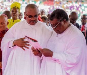 Former Akwa Ibom State Governor, Udom Emmanuel and late Evangelist Uma Ukpai