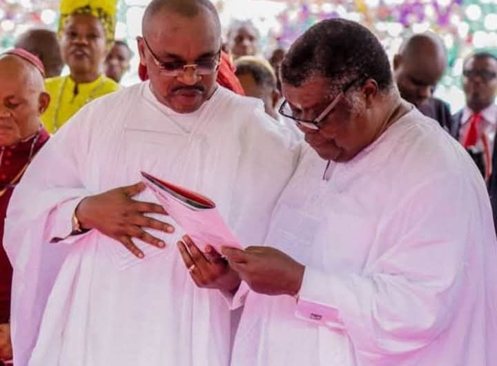 Former Akwa Ibom State Governor, Udom Emmanuel and late Evangelist Uma Ukpai