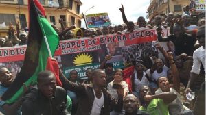 #FreeNnamdiKanuNow protesters in South East Nigeria