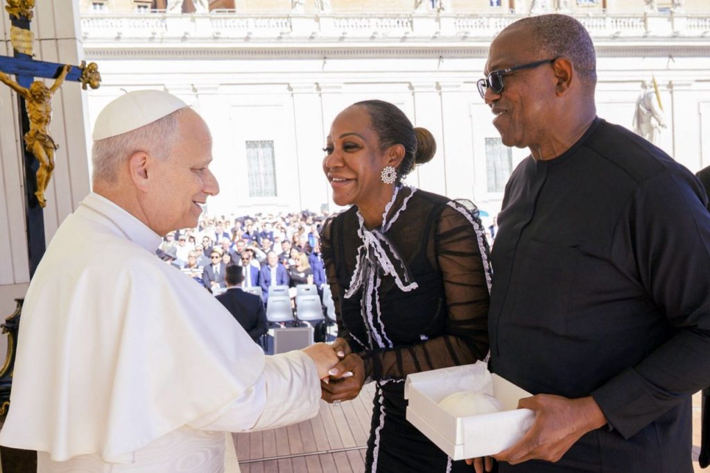 Peter Obi visits US, Rome, takes Nigeria’s situation to God 2 Peter Obi visited St. Peter’s Basilica for the Papal General Audience, where His Holiness Pope Leo XIV delivered a message on hope, perseverance, and faith during hard times.