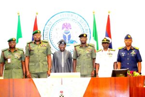 President Bola Tinubu and the new service chiefs