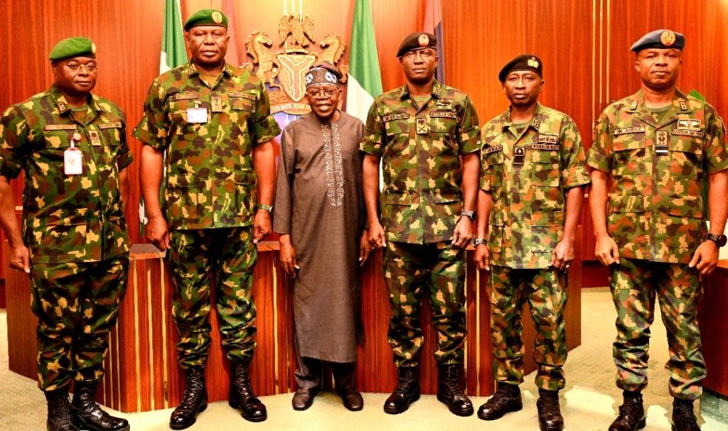 President Bola Tinubu meets new service chiefs