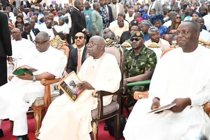 President Bola Tinubu, Plateau State Governor, Caleb Mutfwang, amongst others on Saturday attended the funeral service of Lydia Yilwatda Goshwe