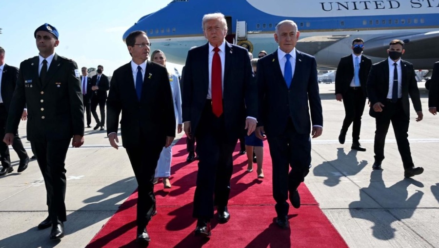 Upon arrival at Ben Gurion International Airport, Trump was welcomed by Israeli Prime Minister Benjamin Netanyahu.