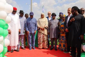 FCT Minister, Nyesom Wike, FCT Minister of State, Mariya Mahmood amongst others during the commissioning the newly Provided Engineering Infrastructure in Wuye District. Photo credit: @OlayinkaLere