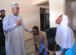 Gov. Zulum presents a furnished two-bedroom house to Igbo health worker, Mrs. Marbel Ijeoma Duaka, for her dedicated service; her son Anthony also receives automatic employment."