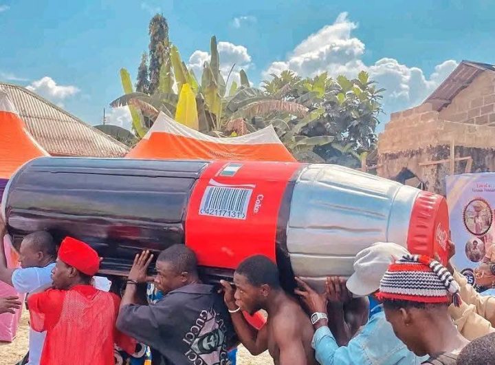 Bayelsa community buries 85-year old woman in Coca-Cola-shaped coffin This image has an empty alt attribute; its file name is Bayelsa-community-buries-woman-in-Coca-Cola-coffin3-1024x576.jpg