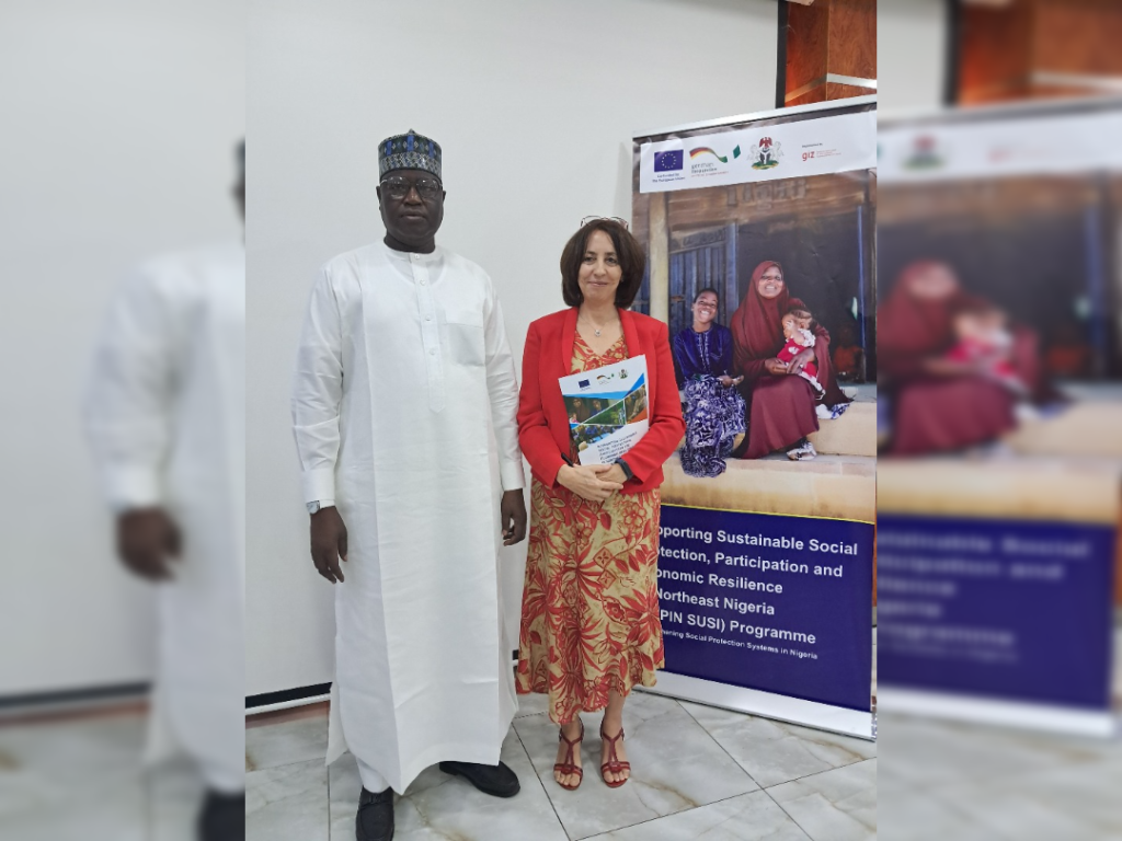 Speaker, Borno State House of Assembly, (BOSHA), Rt. Hon. (Dr.) Abdulkarim Lawan and Head of Programme for SEPIN SUSI, Ana Viñambres, during the legislative policy dialogue and learning workshop in Abuja.